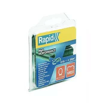RAPID TOOLS VR22 grapas de anilla para valla, acero galvanizado con recubrimiento de plástico verde, calibre 13, 12 mm de longitud de patas, 1000 uds. 40108802