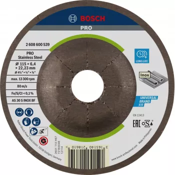 Bosch 2608600539 disco de desbaste acodado 115 x 22,23 mm, 1 ud.