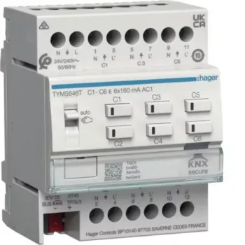 HAGER TYMS646T Actuador de calefacción 6 canales KNX Secure