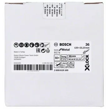 Bosch Best for Metal R574 disco de fibra 125 mm X-LOCK grano 36 2608619160