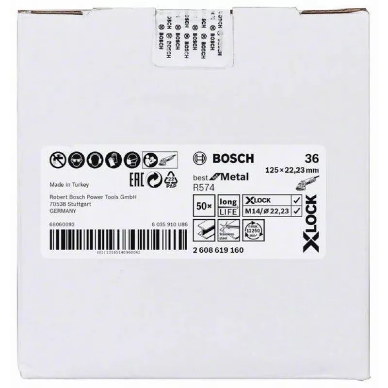 Bosch Best for Metal R574 disco de fibra 125 mm X-LOCK grano 36 2608619160