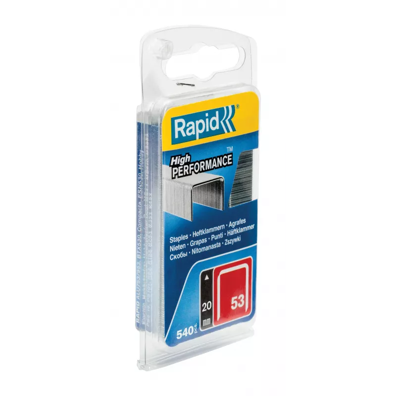 Rapid Tools Grapas de alambre fino tipo 53, longitud de pata 20 mm, acero galvanizado, 2500 por paquete 40109508