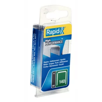 Rapid Grapas de alambre plano tipo 140, longitud de pata 12 mm, acero galvanizado, paquete pequeño, caja con europerforación 40109516