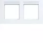 Hager Lumière Design A.8 Marco embellecedor horizontal de 2 elementos, blanco luz brillante WAD8202WG