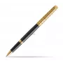 Waterman Hemisphere Bolígrafo roller - fino, negro brillante con anillos decorativos cromados, caja de regalo 2225136