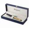 Waterman Hemisphere Bolígrafo roller - fino, negro brillante con anillos decorativos cromados, caja de regalo 2225136