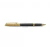 Waterman Hemisphere Bolígrafo roller - fino, negro brillante con anillos decorativos cromados, caja de regalo 2225136
