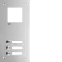 Hager RTQ103X Placa frontal para portero automático Mono, 3 pulsadores de llamada, aluminio anodizado plateado