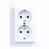 HAGER WAS2175WM Toma doble con tapa abatible, Berker A.1, blanco polar