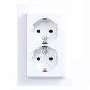 HAGER WAS2175WM Toma doble con tapa abatible, Berker A.1, blanco polar
