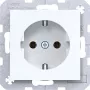 Toma SCHUKO HAGER WAS1300WG, 1 módulo, empotrada, bornes de tornillo, blanco polar