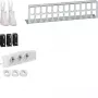 Kit de panel multimedia HAGER UM00M4 con 3 tomas Schuko y 12 conexiones RJ45, blanco