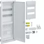 Cuadro de distribución de empotrar HAGER VU602NWH con toma de corriente y puerta de acero, 2 filas, 24 módulos, blanco
