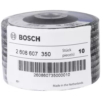 Bosch X551 disco de láminas estándar para metal, 115 mm de diámetro, 22,33 mm de taladro, grano 60, corindón de circonio, cónico, 1 ud. 2608607350