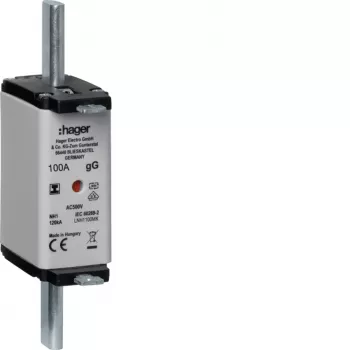 HAGER LNH1100MK NH1C 100A 500V gG cartucho fusible con indicador superior, no seccionable