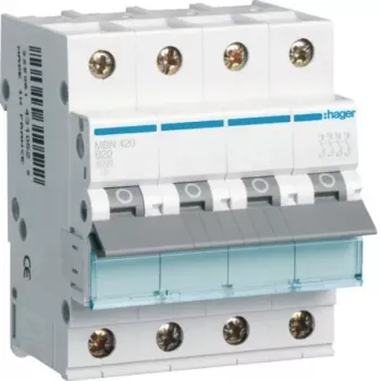 Hager MBN420 interruptor automático tetrapolar curva B 20A 6kA
