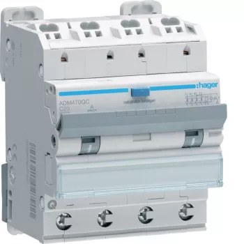 Hager ADM470QC interruptor diferencial/automático 4P 6kA C20 30mA tipo A Quick Connect