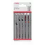 Bosch set de hojas de sierra de calar para madera y plásticos, 5 piezas, mango en T (2608667858)