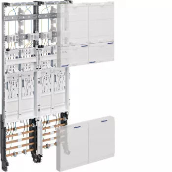 HAGER ZK3EN24 cableado Universal-Z completo cuadro de contador, 4 emplazamientos de contador, BKE-I, 2 campos de ancho, 1050 mm