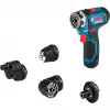 Bosch GSR 12V-15 FC Professional taladro atornillador a batería con sistema FlexiClick, 2 baterías de 2,0 Ah, cargador, L-BOXX 102 06019F6006