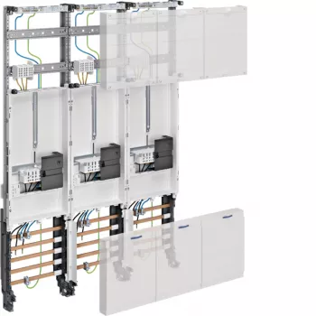 HAGER cuadro completo de contadores ZL33W4N, trifásico, 3 puntos, 1050 mm, 3 campos