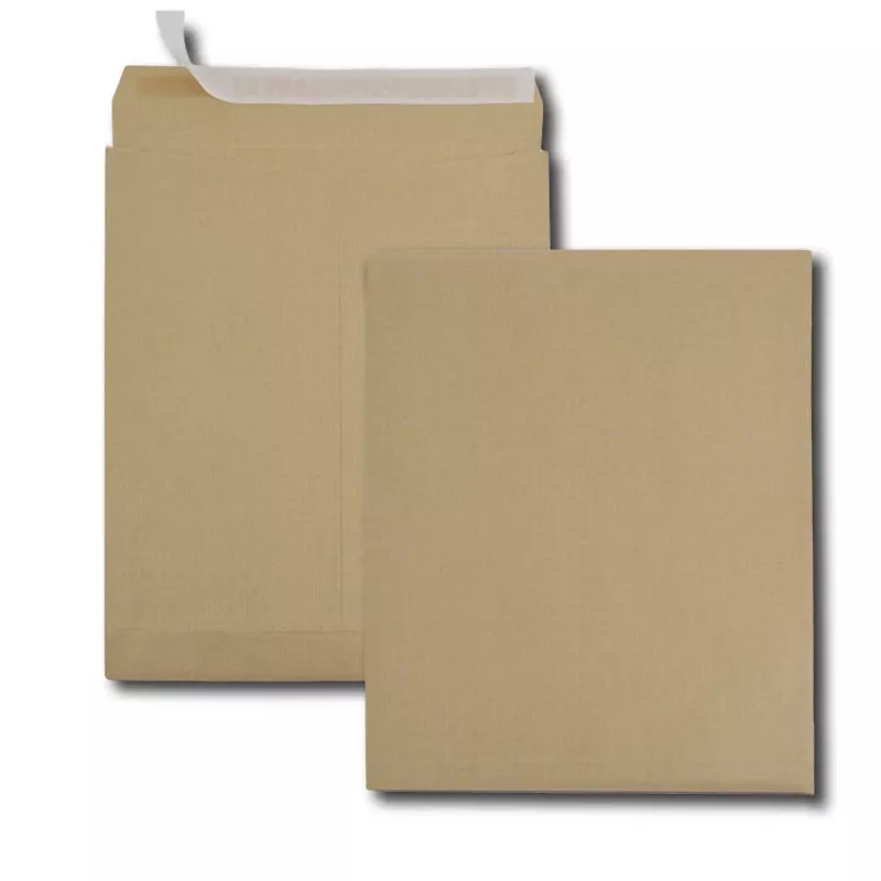 GPV bolsa de envío plegada con fuelle lateral y fondo bloque, 340 x 465 mm, marrón, sin ventana, cierre autoadhesivo, 1 ud. (5005)