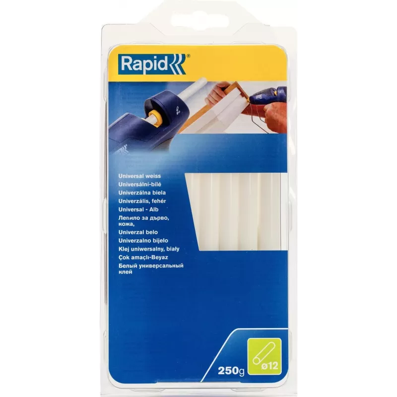 Rapid Tools barra de pegamento universal Blanca 12 mm, EVA y resina, sin disolventes, 1 ud. (40107361)