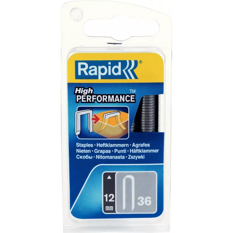 Rapid Type 36 grapas planas para cables, 12 mm de patas, galvanizadas, punta de cincel, 1000 uds. 40109626