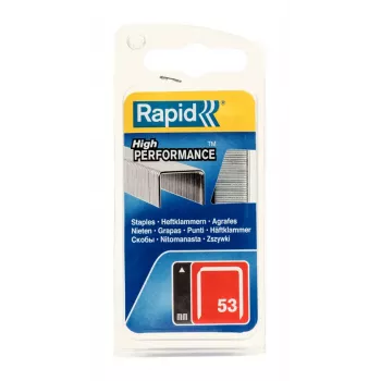Rapid N.º 53 grapas de alambre fino, 12 mm de patas, acero galvanizado, pack de 2500 40109505