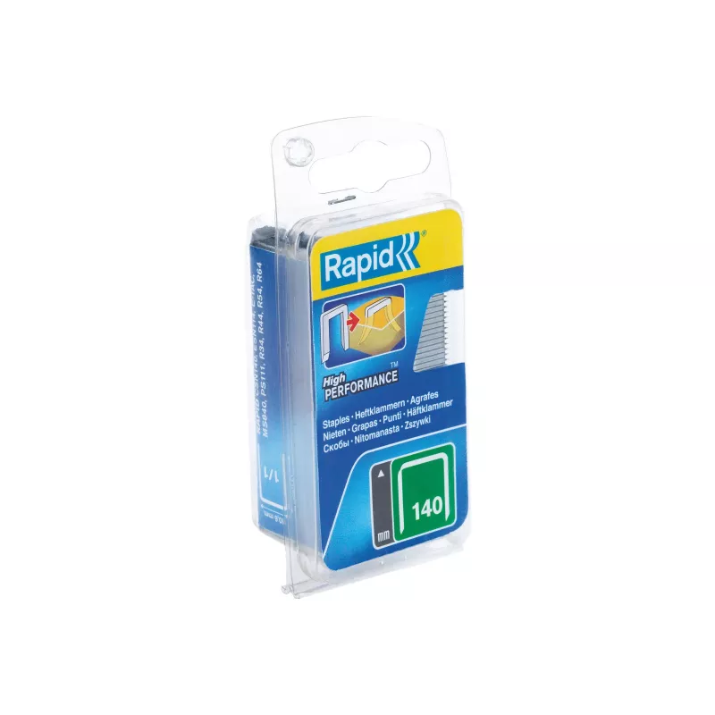 RAPID TOOLS grapas de alambre plano tipo 140, 14 mm de longitud de patas, acero galvanizado, 1250 uds., en tarjeta 40109576