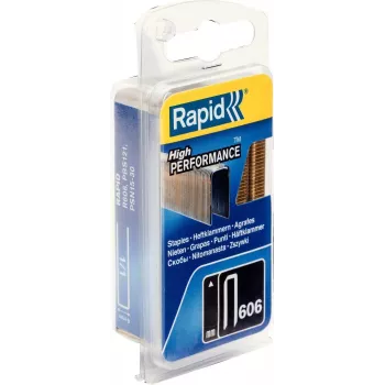 RAPID TOOLS grapas estrechas tipo 606, 12 mm, paquete pequeño, alambre de acero galvanizado, superficie recubierta de resina, 1 ud. 40109527