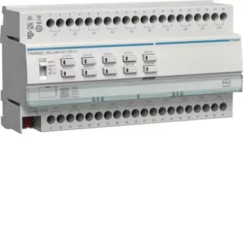 HAGER TYMS620D actuador de conmutación y persiana KNX Secure, 20 canales de conmutación / 10 de persiana, 16 A, carril DIN