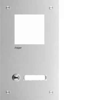 Hager RTQ101X placa frontal para portero automático mono 1 tecla