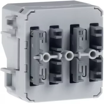 HAGER WNT302 pulsador KNX, 1 elemento, 2 puntos de conmutación, empotrable, blanco polar