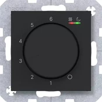 HAGER WAN5010BM termostato de ambiente 230V 16A control giratorio/pulsador calefacción
