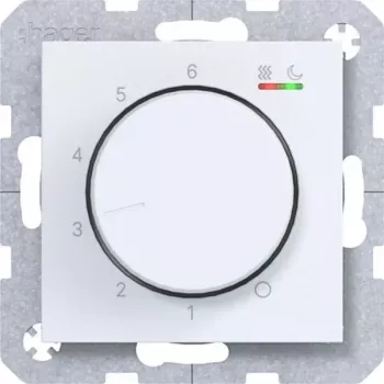 HAGER WAN5010WM termostato de ambiente 230V/16A mando giratorio/pulsador para calefacción