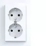 HAGER WAS2175WG toma doble con placa embellecedora, Schuko, empotrar, blanco polar