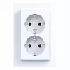HAGER WAS2175WG toma doble con placa embellecedora, Schuko, empotrar, blanco polar