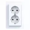 HAGER WAS2175WG toma doble con placa embellecedora, Schuko, empotrar, blanco polar