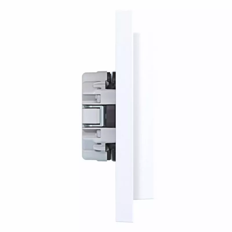 HAGER WAS2175WG toma doble con placa embellecedora, Schuko, empotrar, blanco polar