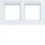 Hager A.8 marco embellecedor horizontal doble, blanco luz mate WAD8202WM