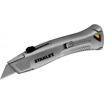Stanley FMHT10505-0 FatMax cuchillo de bolsillo de alta resistencia con hoja retráctil plata/negro con almacenamiento de hojas y 3 hojas