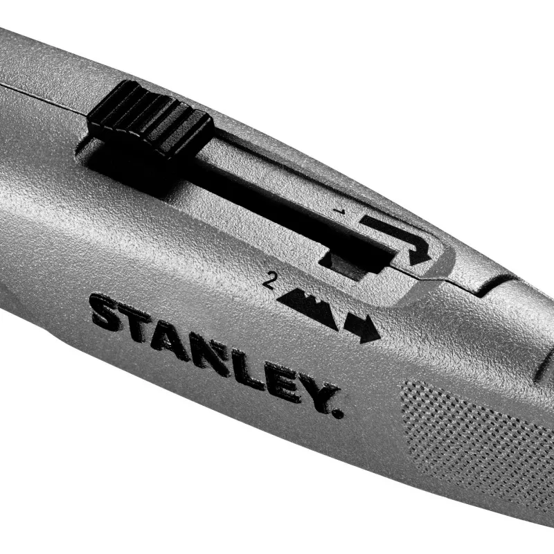 Stanley FMHT10505-0 FatMax cuchillo de bolsillo de alta resistencia con hoja retráctil plata/negro con almacenamiento de hojas y 3 hojas