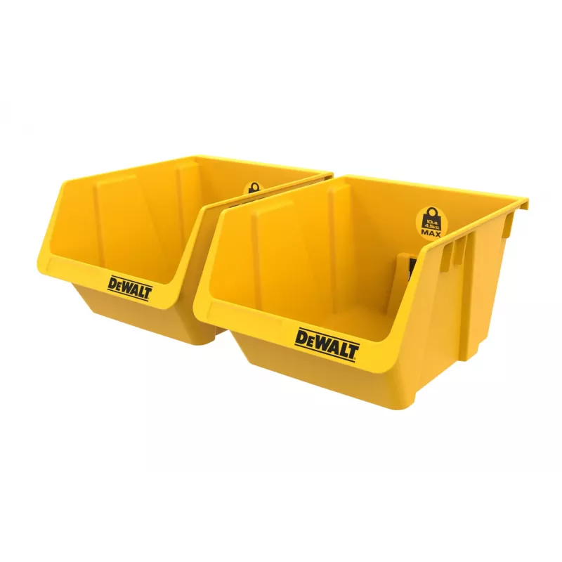 DEWALT DWST82813-1 maletín de herramientas TSTAK doble pack – 2x 14L cajas de plástico apilables, negro/amarillo