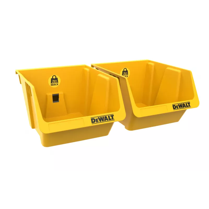 DEWALT DWST82813-1 maletín de herramientas TSTAK doble pack – 2x 14L cajas de plástico apilables, negro/amarillo