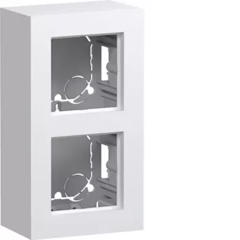 Hager WAD8210WM Caja de superficie, 2 elementos, ejecución alta, blanco polar