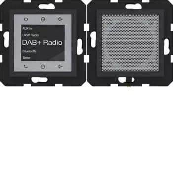 HAGER WAN6110BM Radio Touch UP Altavoz DAB+ Bluetooth, empotrado, negro