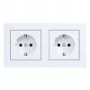 HAGER WAS2123WM Toma doble SCHUKO con marco A.1, blanco polar