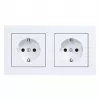 HAGER WAS2123WM Toma doble SCHUKO con marco A.1, blanco polar