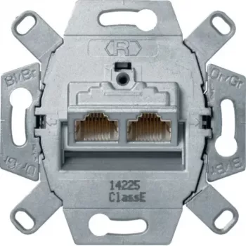 Hager WDF410866 Toma de conexión UAE 8/8 polos apantallada Cat.6A RJ45 toma de datos